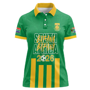 South Africa Soccer 2026 Custom Women Polo Shirt Bafana Bafana Kaofela Protea Green