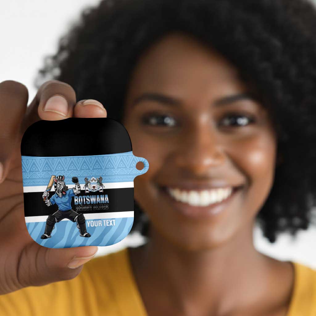 Custom Botswana Cricket AirPods Case Go Baggy Blues Zebra Mascot