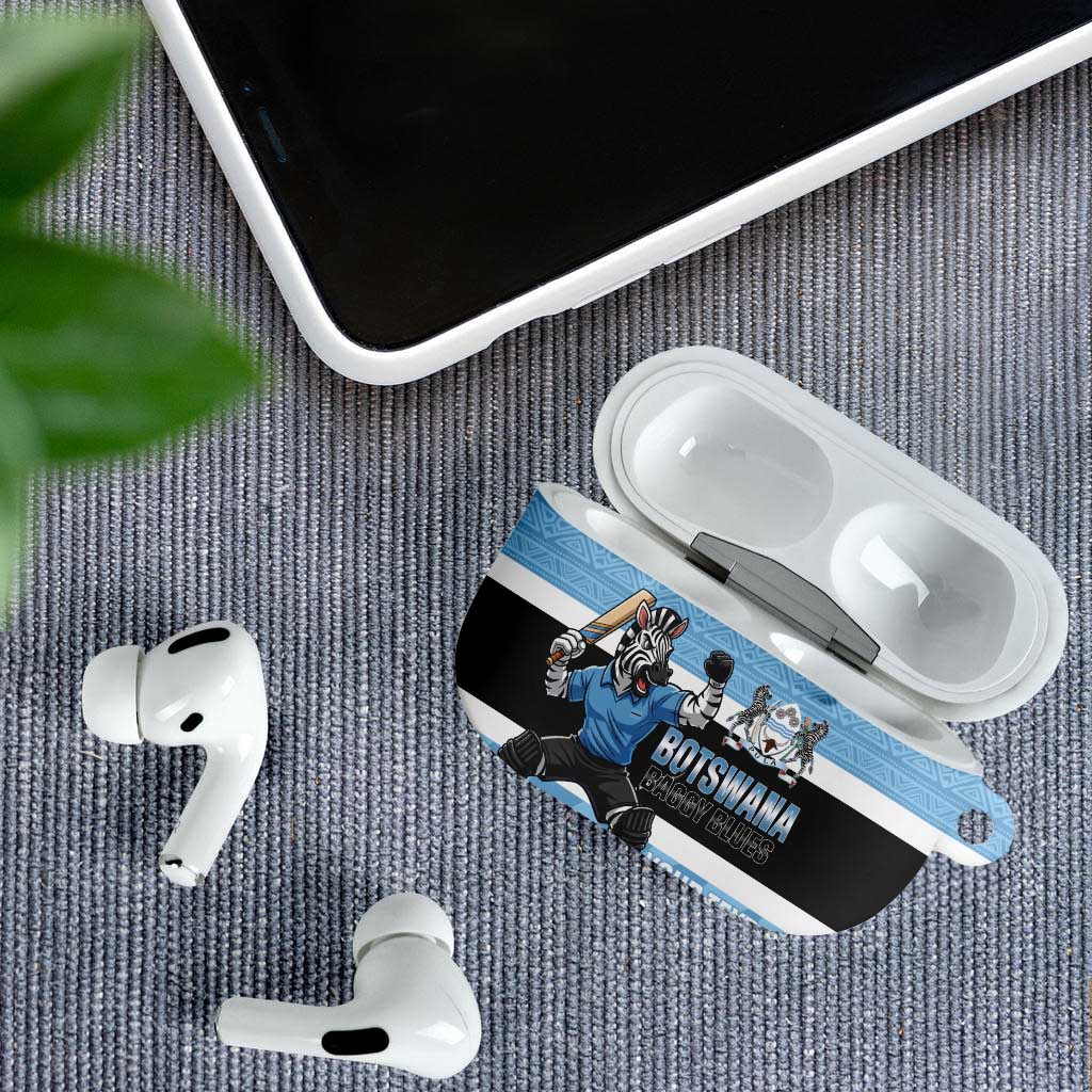 Custom Botswana Cricket AirPods Case Go Baggy Blues Zebra Mascot