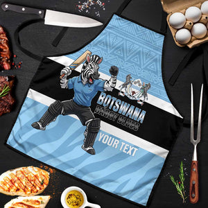 Custom Botswana Cricket Apron Go Baggy Blues Zebra Mascot