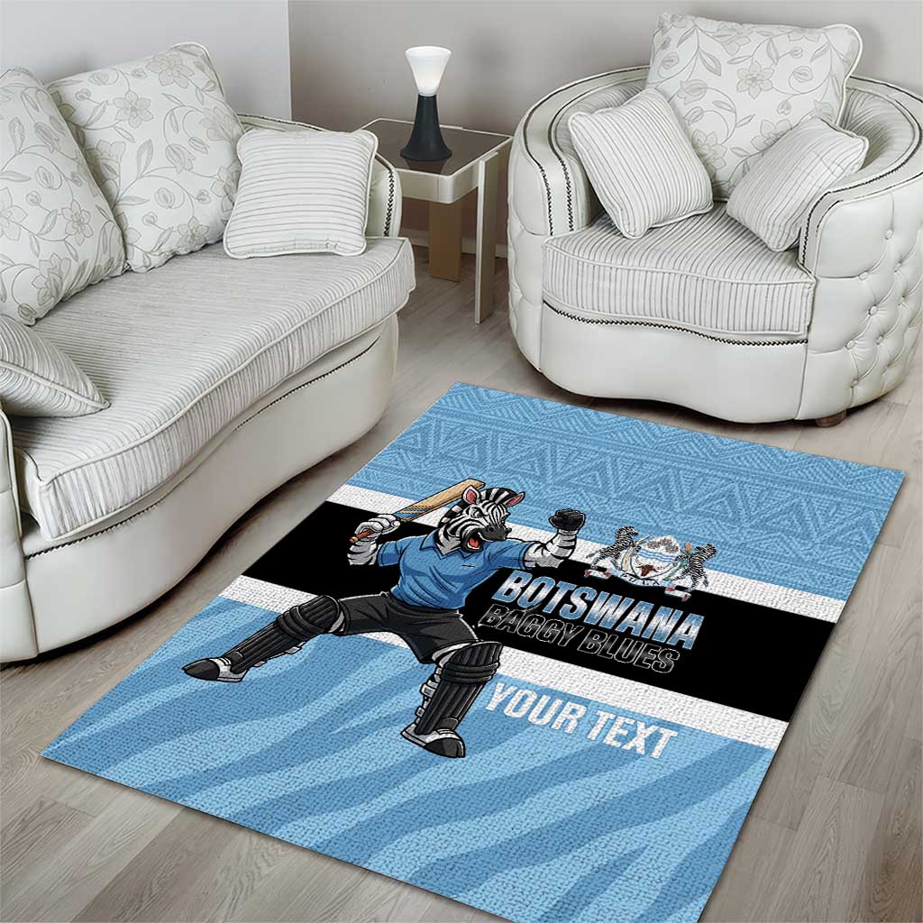 Afro Cricket Botswana Custom Area Rug Go Baggy Blues Zebra Mascot - African Pride