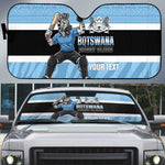 Custom Botswana Cricket Auto Sun Shade Go Baggy Blues Zebra Mascot