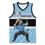 Afro Cricket Botswana Custom Basketball Jersey Go Baggy Blues Zebra Mascot LT14