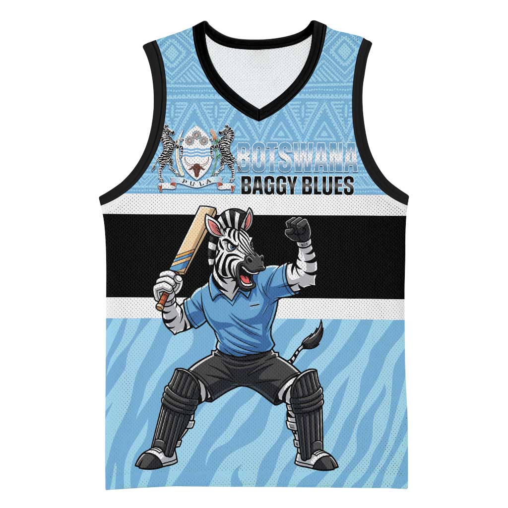 Afro Cricket Botswana Custom Basketball Jersey Go Baggy Blues Zebra Mascot LT14