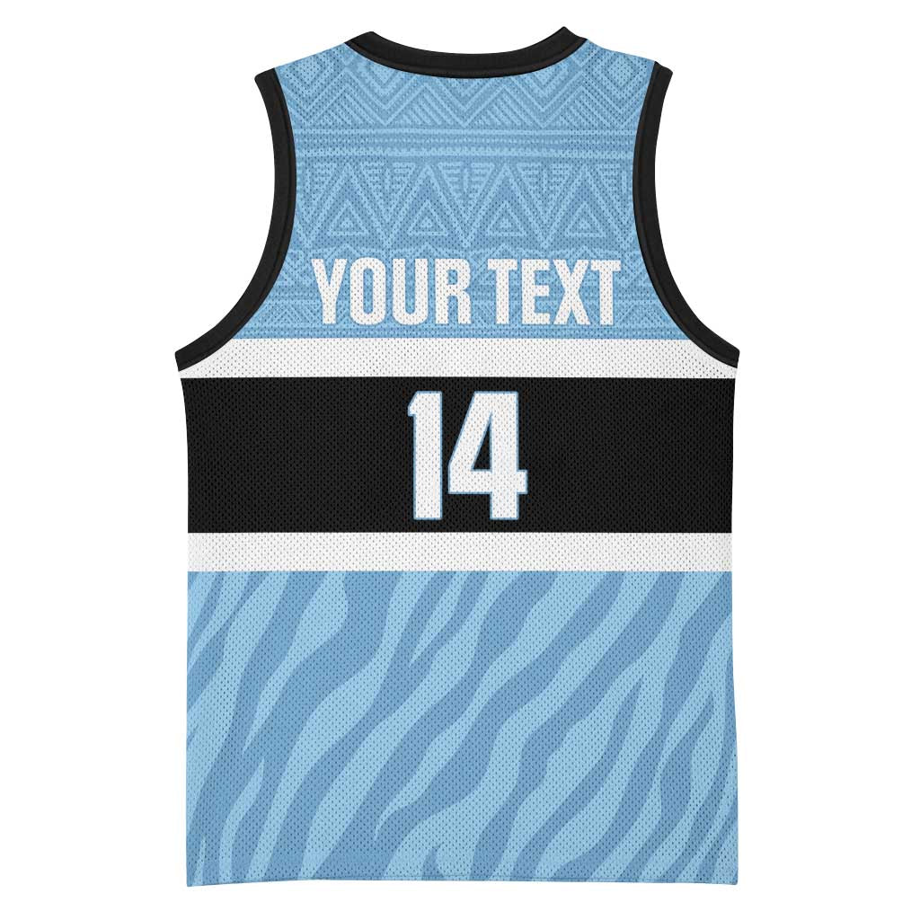 Afro Cricket Botswana Custom Basketball Jersey Go Baggy Blues Zebra Mascot LT14