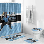 Custom Botswana Cricket Bathroom Set Go Baggy Blues Zebra Mascot