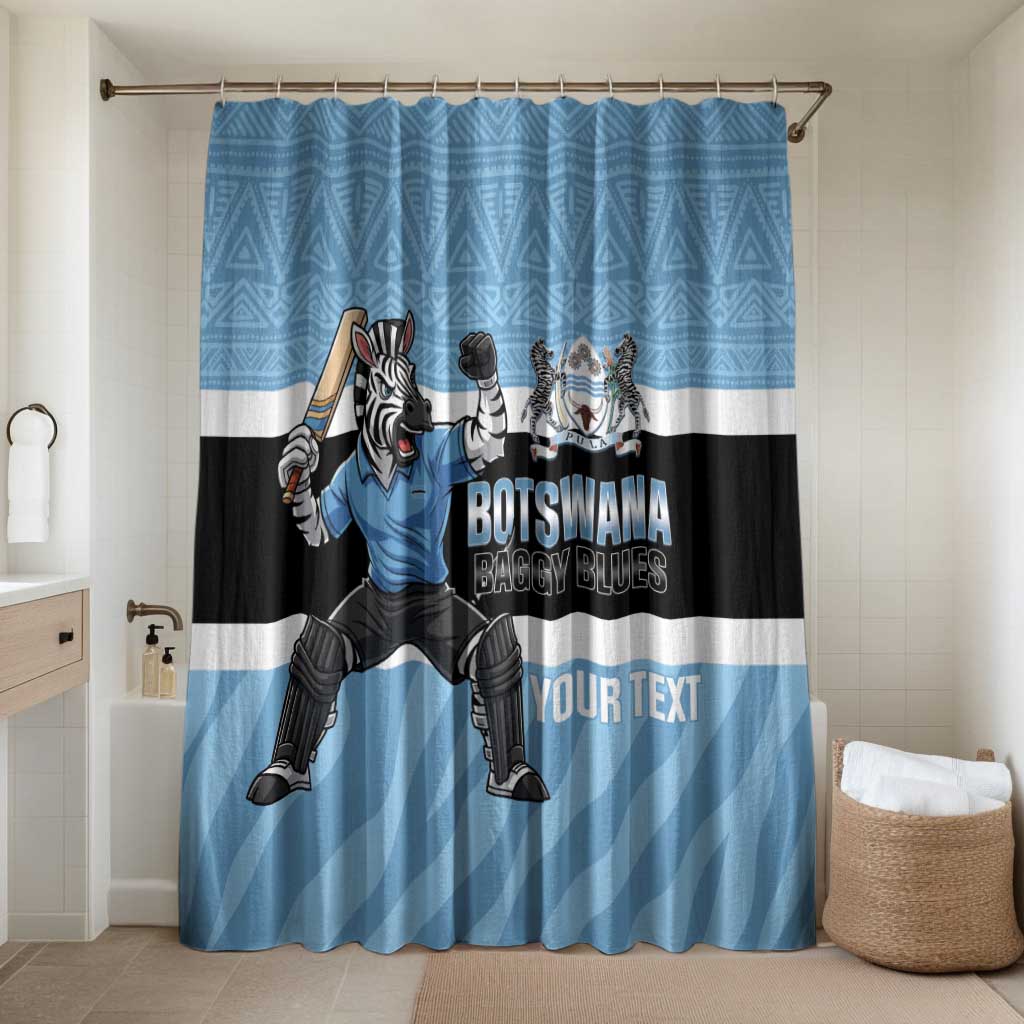 Custom Botswana Cricket Bathroom Set Go Baggy Blues Zebra Mascot