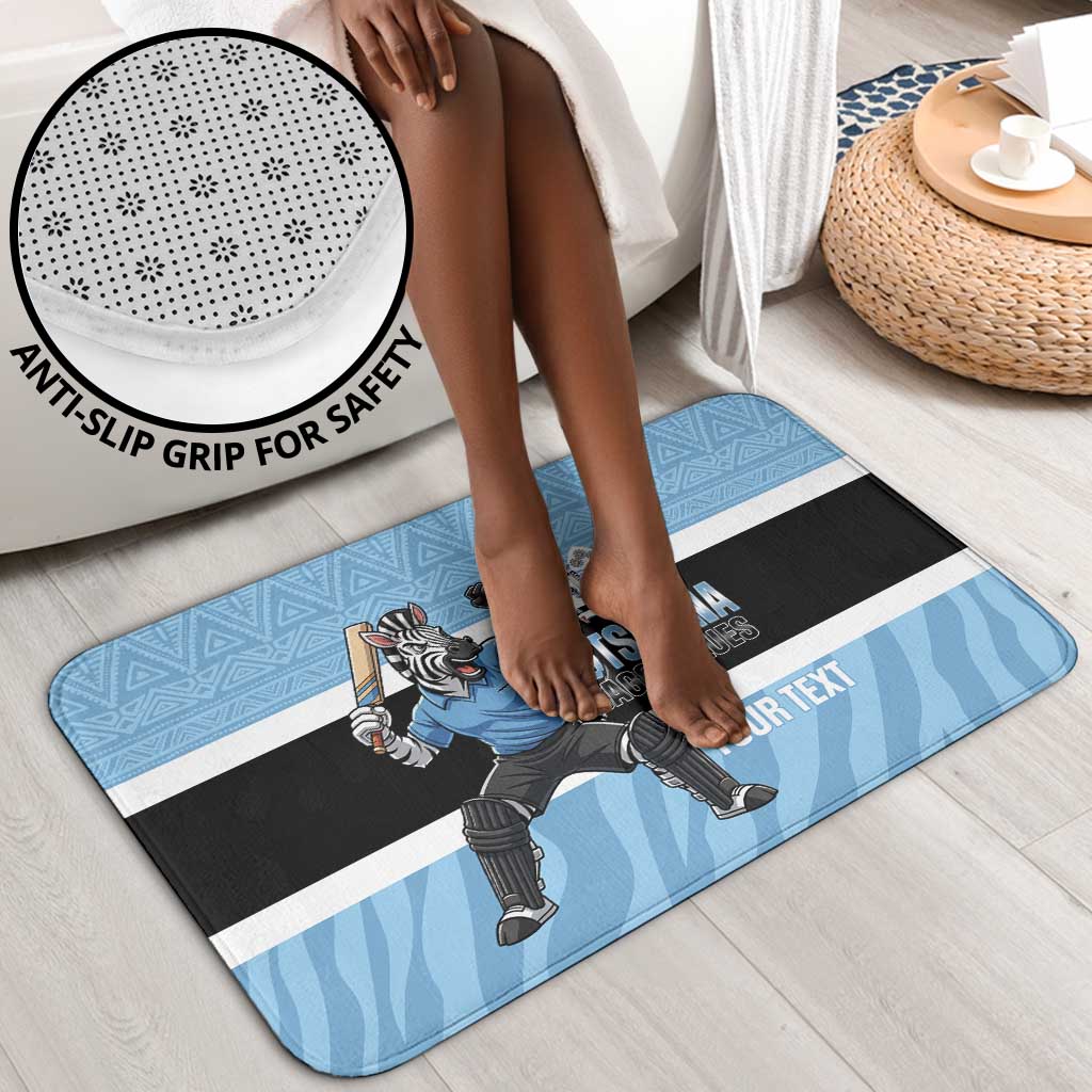 Custom Botswana Cricket Bathroom Set Go Baggy Blues Zebra Mascot