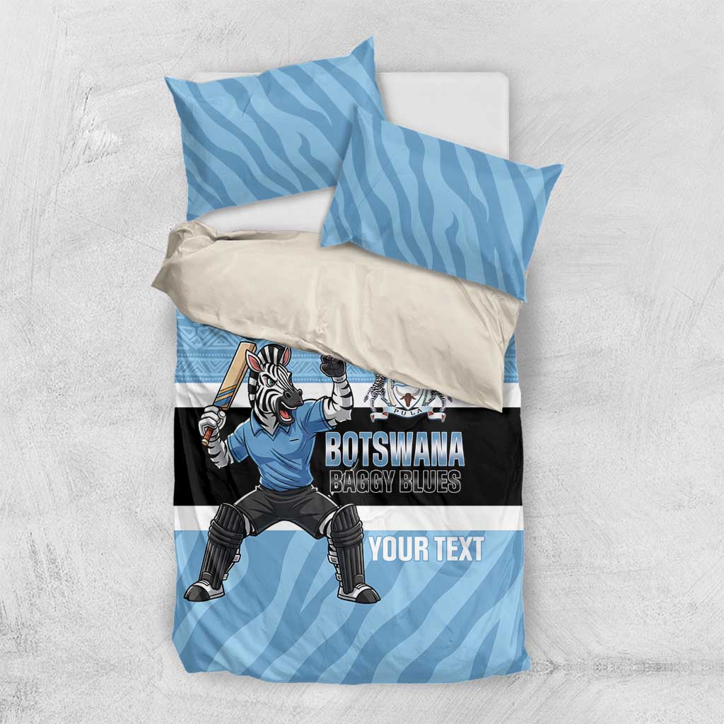 Afro Cricket Botswana Custom Bedding Set Go Baggy Blues Zebra Mascot - African Pride