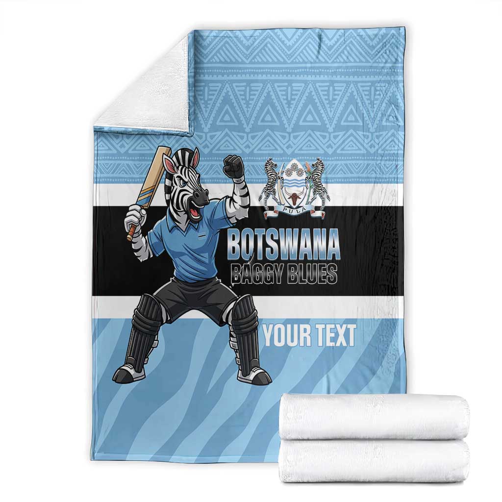 Afro Cricket Botswana Custom Blanket Go Baggy Blues Zebra Mascot - African Pride