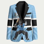 Custom Botswana Cricket Blazer Go Baggy Blues Zebra Mascot