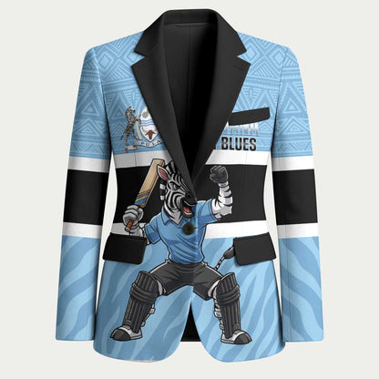 Custom Botswana Cricket Blazer Go Baggy Blues Zebra Mascot