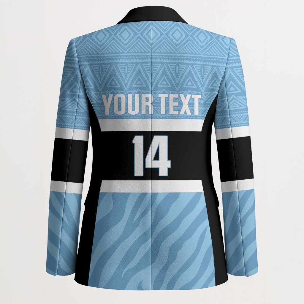 Custom Botswana Cricket Blazer Go Baggy Blues Zebra Mascot