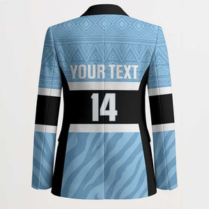 Custom Botswana Cricket Blazer Go Baggy Blues Zebra Mascot