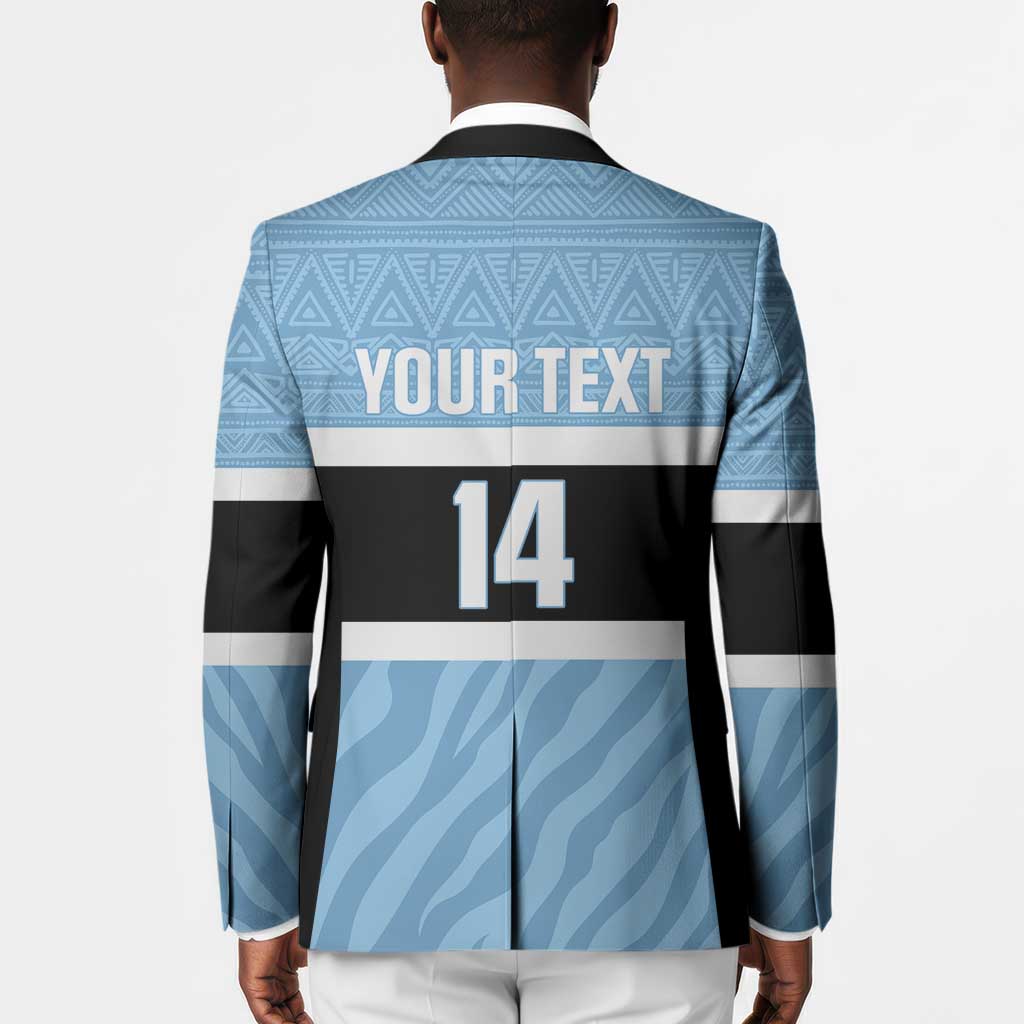 Custom Botswana Cricket Blazer Go Baggy Blues Zebra Mascot
