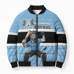 Custom Botswana Cricket Bomber Puffer Jacket Go Baggy Blues Zebra Mascot