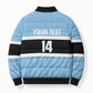 Custom Botswana Cricket Bomber Puffer Jacket Go Baggy Blues Zebra Mascot