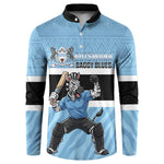Custom Botswana Cricket Button Sweatshirt Go Baggy Blues Zebra Mascot