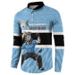 Custom Botswana Cricket Button Sweatshirt Go Baggy Blues Zebra Mascot