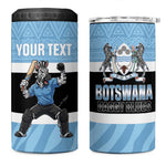 Afro Cricket Botswana Custom 4 in 1 Can Cooler Tumbler Go Baggy Blues Zebra Mascot - African Pride