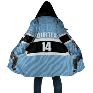 Custom Botswana Cricket Cloak Go Baggy Blues Zebra Mascot