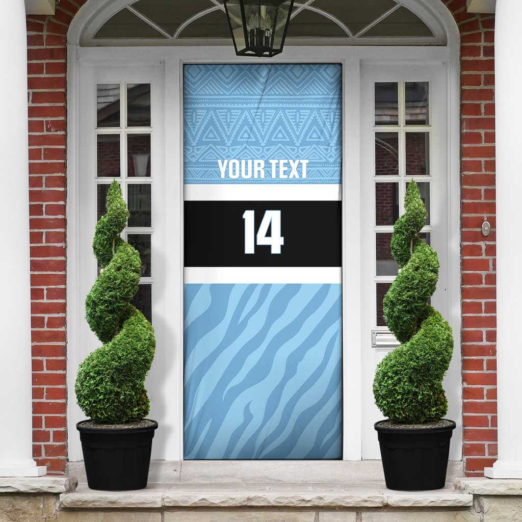 Custom Botswana Cricket Door Cover Go Baggy Blues Zebra Mascot