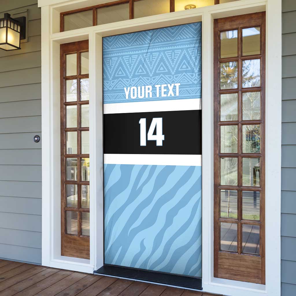 Custom Botswana Cricket Door Cover Go Baggy Blues Zebra Mascot