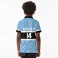 Afro Cricket Botswana Custom Kid Polo Shirt Go Baggy Blues Zebra Mascot - African Pride