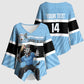 Custom Botswana Cricket Kimono Sleeve Blouse Go Baggy Blues Zebra Mascot