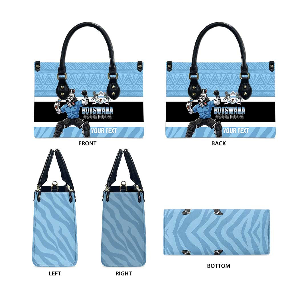 Custom Botswana Cricket Leather Bag Go Baggy Blues Zebra Mascot