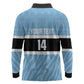 Afro Cricket Botswana Custom Long Sleeve Polo Shirt Go Baggy Blues Zebra Mascot - African Pride