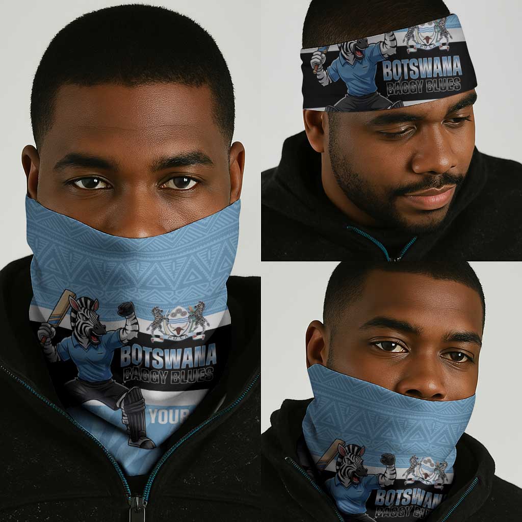 Afro Cricket Botswana Custom Neck Gaiter Go Baggy Blues Zebra Mascot LT14
