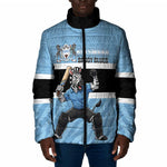 Custom Botswana Cricket Padded Jacket Go Baggy Blues Zebra Mascot