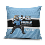Custom Botswana Cricket Pillow Cover Go Baggy Blues Zebra Mascot