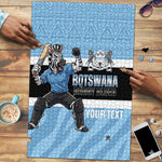 Custom Botswana Cricket Puzzle Go Baggy Blues Zebra Mascot