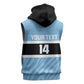 Afro Cricket Botswana Custom Sleeveless Hoodie Go Baggy Blues Zebra Mascot - African Pride