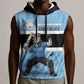 Afro Cricket Botswana Custom Sleeveless Hoodie Go Baggy Blues Zebra Mascot - African Pride