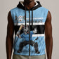 Afro Cricket Botswana Custom Sleeveless Zip Hoodie Go Baggy Blues Zebra Mascot - African Pride