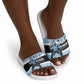 Custom Botswana Cricket Slide Sandals Go Baggy Blues Zebra Mascot
