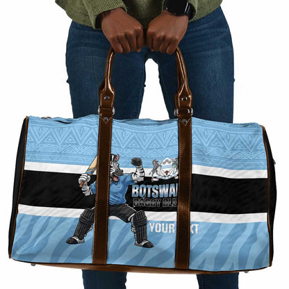 Custom Botswana Cricket Travel Bag Go Baggy Blues Zebra Mascot
