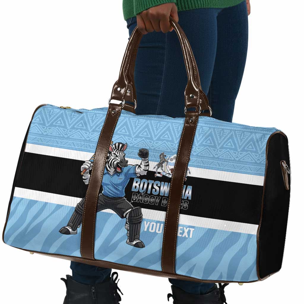 Custom Botswana Cricket Travel Bag Go Baggy Blues Zebra Mascot