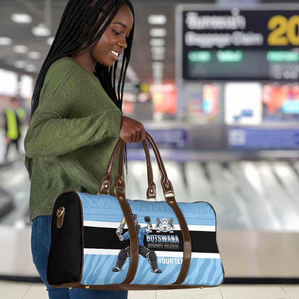 Custom Botswana Cricket Travel Bag Go Baggy Blues Zebra Mascot