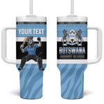 Afro Cricket Botswana Custom Tumbler With Handle Go Baggy Blues Zebra Mascot - African Pride