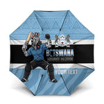 Custom Botswana Cricket Umbrella Go Baggy Blues Zebra Mascot