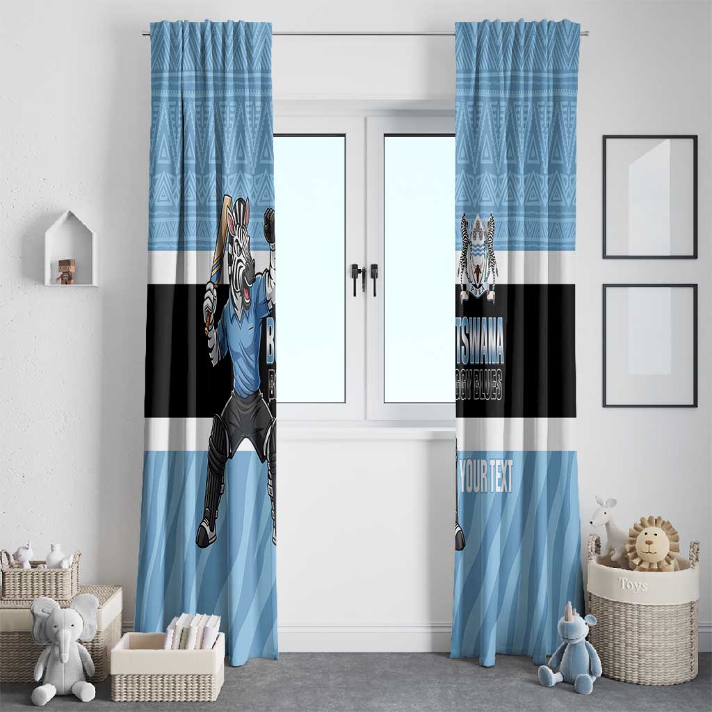 Afro Cricket Botswana Custom Window Curtain Go Baggy Blues Zebra Mascot - African Pride