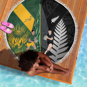 New Zealand and South Africa Rugby Beach Blanket Ultimate Rivalry All Black Springboks