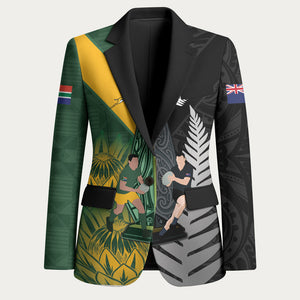New Zealand and South Africa Rugby Custom Blazer Ultimate Rivalry All Black Springboks