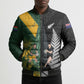 New Zealand and South Africa Rugby Custom Bomber Puffer Jacket Ultimate Rivalry All Black Springboks