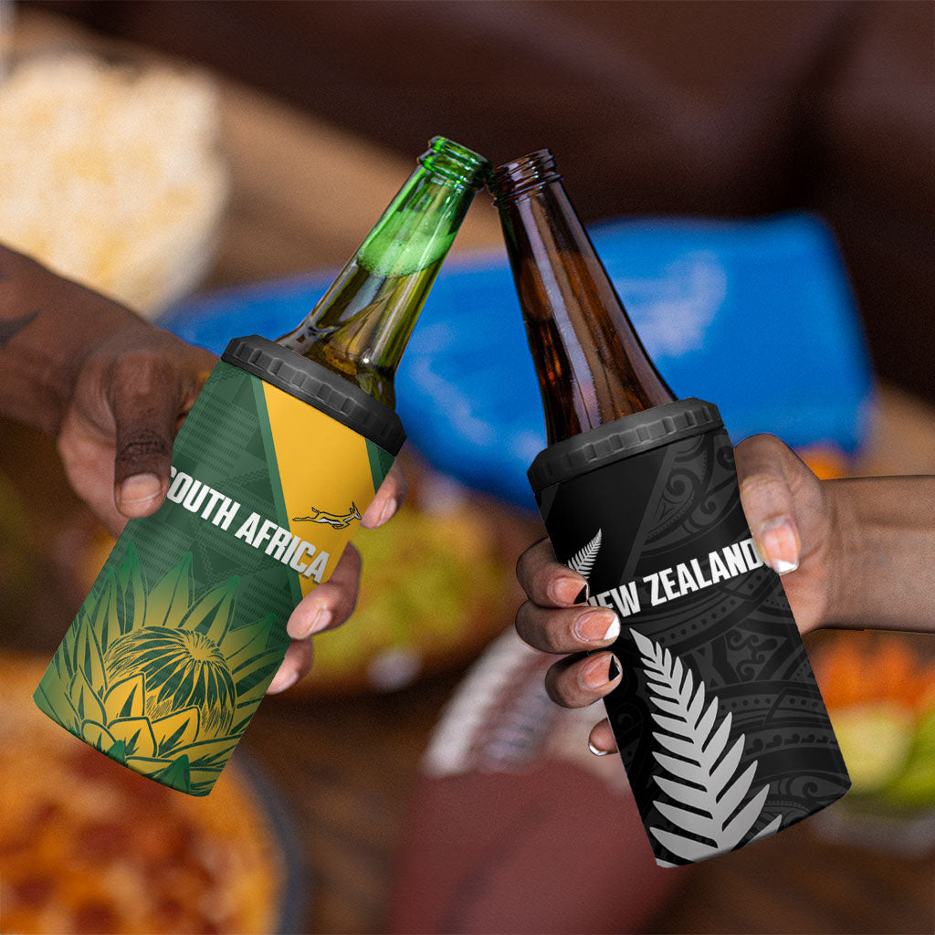 New Zealand and South Africa Rugby 4 in 1 Can Cooler Tumbler Ultimate Rivalry All Black Springboks