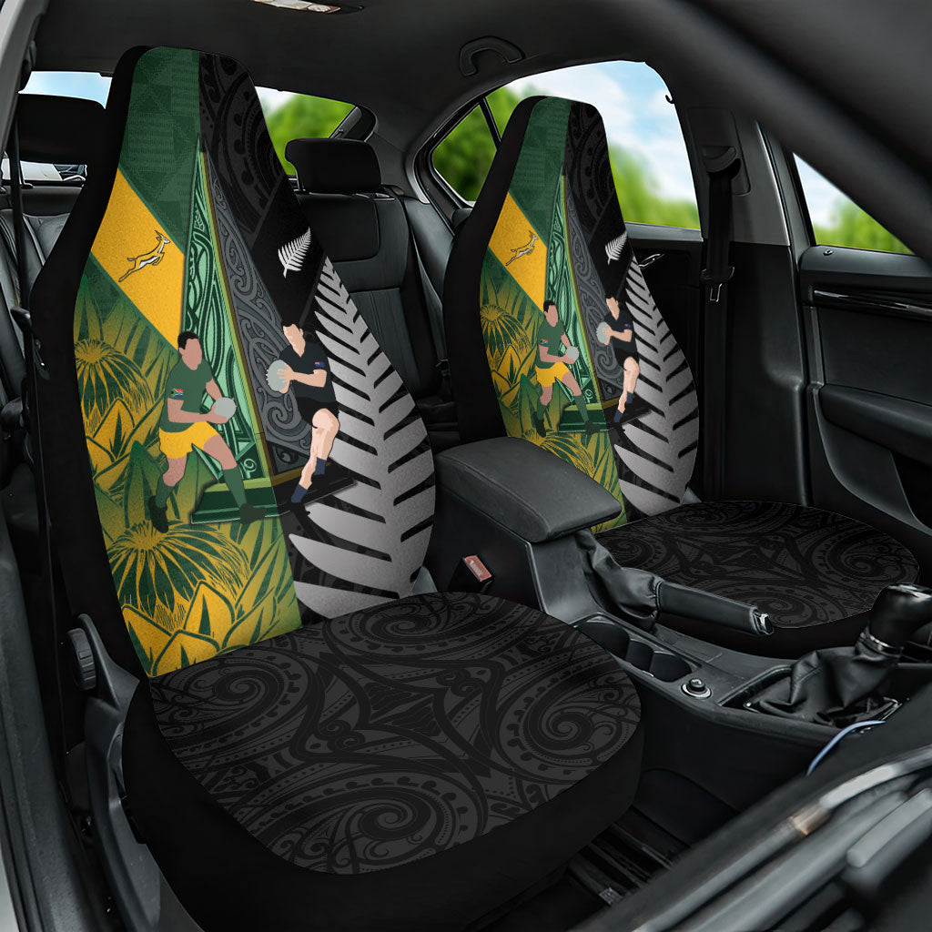 New Zealand and South Africa Rugby Car Seat Cover Ultimate Rivalry All Black Springboks
